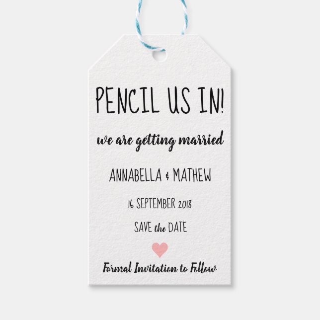 Étiquettes-cadeau Enregistrer Les Balises De Cadeau Date (Devant)