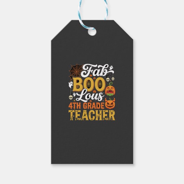 Étiquettes-cadeau Enseignant de 4e année Faboolous Halloween (Devant)