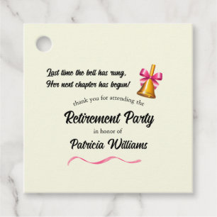 Étiquettes Cadeau Enseignants École classique Bell Parti de retraite