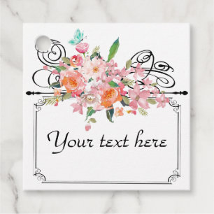 Étiquettes Cadeau Enseigne suspendue florale victorienne mariage noi