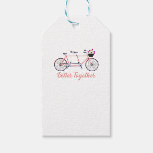 Étiquettes-cadeau Ensemble tandem moderne bicyclette ensemble dés