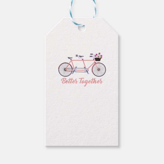Étiquettes-cadeau Ensemble tandem moderne bicyclette ensemble dés (Devant)