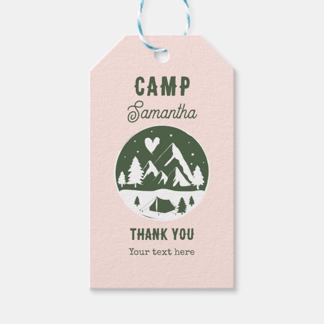Étiquettes-cadeau Enterrement de vie de jeune fille Camping Bach Wee (Devant)