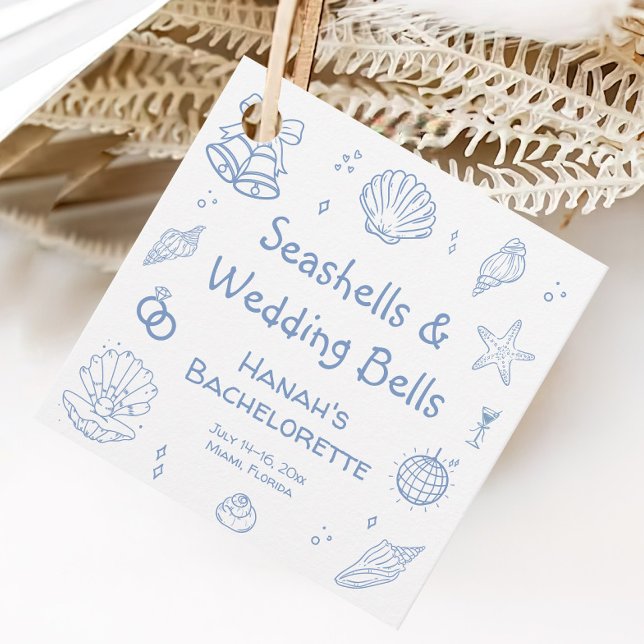 Étiquettes Cadeau Enterrement de vie de jeune fille Coquillages (Créateur téléchargé)