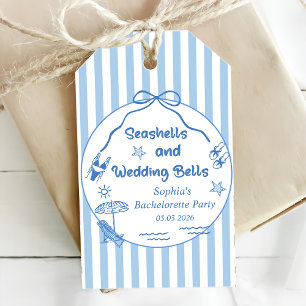 Étiquettes-cadeau Enterrement de vie de jeune fille Coquillages et C