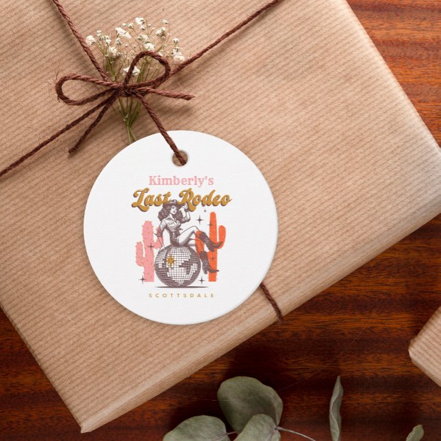 Étiquettes Cadeau Enterrement de vie de jeune fille Cowgirl du Far W (Créateur téléchargé)