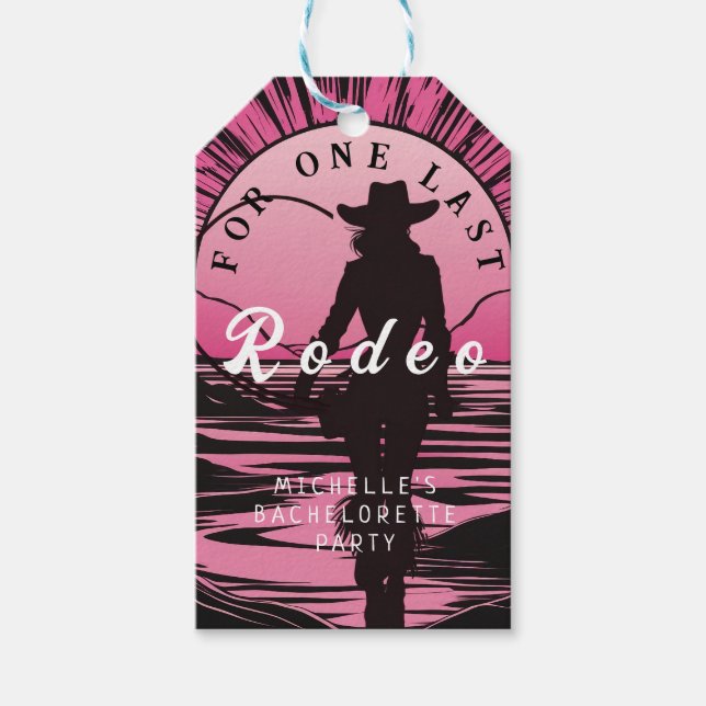 Étiquettes-cadeau Enterrement de vie de jeune fille One Last Rodeo (Devant)