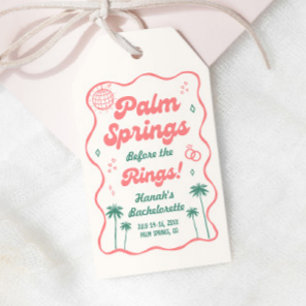 Étiquettes-cadeau Enterrement de vie de jeune fille rétro à Palm Spr