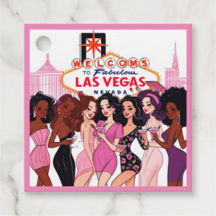 Étiquettes Cadeau Enterrement de vie de jeune fille Rose Vegas