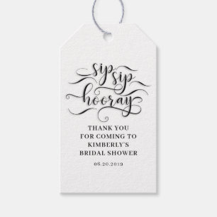 Étiquettes-cadeau Enterrement de vie de jeune fille Sip Sip Hooray