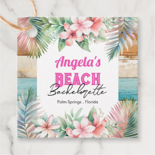 Étiquettes Cadeau Enterrement de vie de jeune fille sur une plage tr