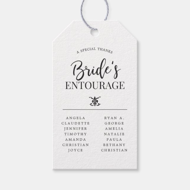 Étiquettes-cadeau Entourage de la mariée | Bridesmaids Merci (Devant)