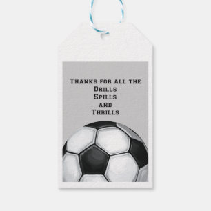 Étiquettes-cadeau Entraîneur de Merci d'art de ballon de football