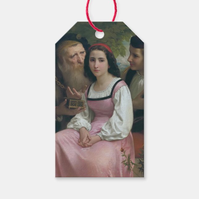 Étiquettes-cadeau Entre richesse et amour (par Bouguereau) (Devant)