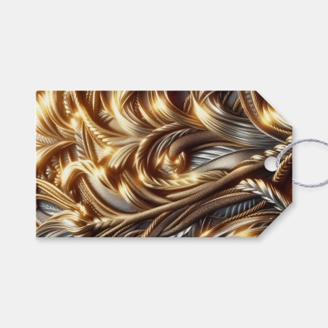 Étiquettes-cadeau Entwined Gold  (Devant (Horizontal))