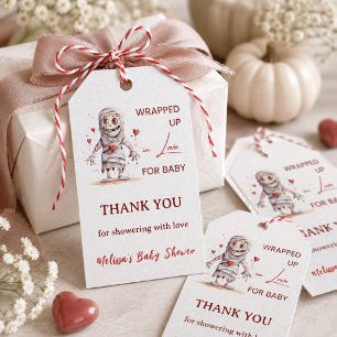 Étiquettes-cadeau Enveloppé d'amour Mummy Halloween Baby Shower