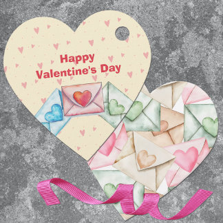 Étiquettes Cadeau Enveloppe de la Saint-Valentin et cœurs