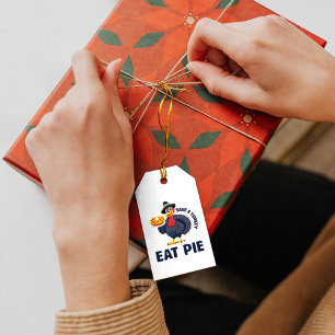 Étiquettes-cadeau Épargnez une dinde, mangez de la tarte ! Drôle de