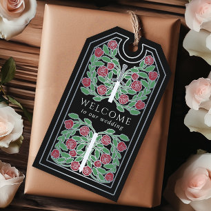 Étiquettes-cadeau Épée Royale Médiévale Argentée Noire pour Mariage