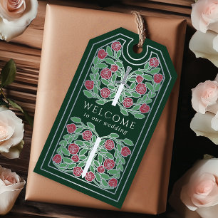Étiquettes-cadeau Épée Royale Médiévale Argentée Verte Mariage Bienv