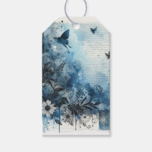 Étiquettes-cadeau Éphémères Aquarelle Bleue