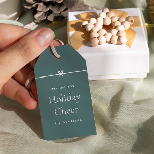Étiquettes-cadeau Épicéa   Moderne Bow Simple minimum vacances Cheer