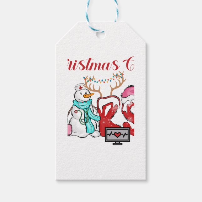 Étiquettes-cadeau Équipage de Noël de l'infirmière (Devant)