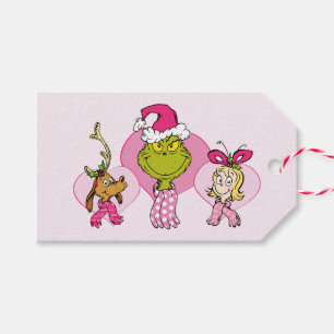 Étiquettes-cadeau Équipage Grinch en Portrait Rose de la Saint-Valen
