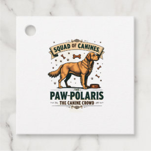 Étiquettes Cadeau Équipe de Canidés Graphique Vintage de Chien avec 