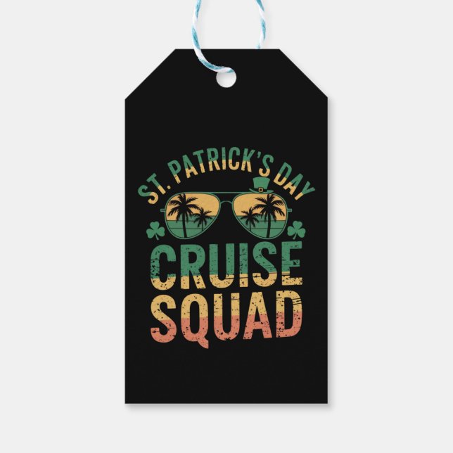 Étiquettes-cadeau Équipe de croisière de la Saint-Patrick drôle fami (Dos)
