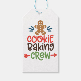 Étiquettes-cadeau Équipe de fabrication de biscuits de Noël 