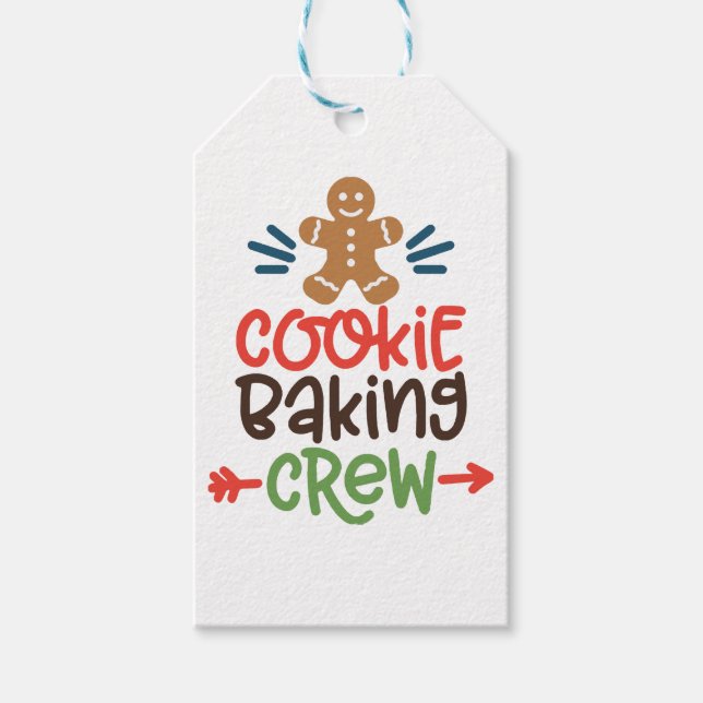 Étiquettes-cadeau Équipe de fabrication de biscuits de Noël  (Devant)