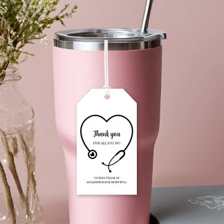 Étiquettes-cadeau Équipe de l'hôpital de soins personnalisés Merci