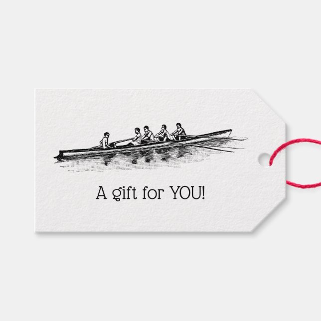 Étiquettes-cadeau Équipe de raideurs d'aviron Sports nautiques (Devant (Horizontal))