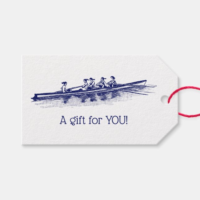 Étiquettes-cadeau Équipe des femmes de raideurs d'aviron Sports naut (Devant (Horizontal))