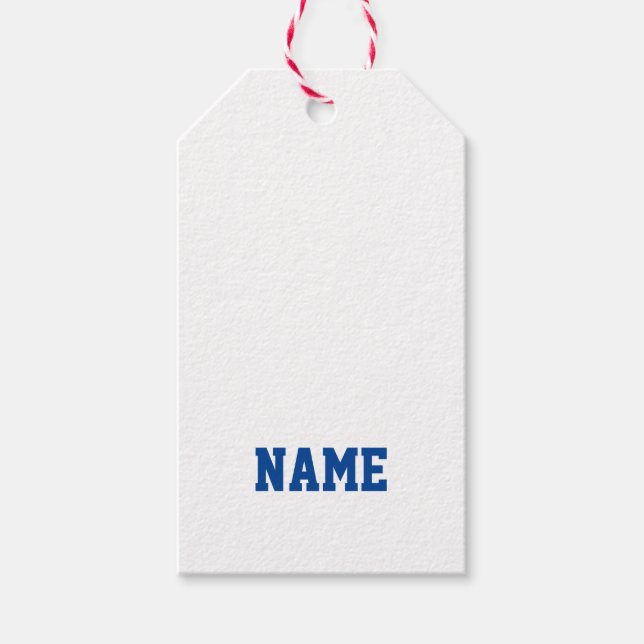 Étiquettes-cadeau Équipe sportive Couleurs de l'école NOM entraîneur (Devant)