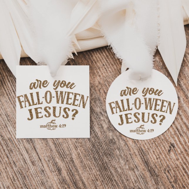 Étiquettes Cadeau Es-tu FALL-O-WEEN Jésus ? Christian Halloween (Créateur téléchargé)