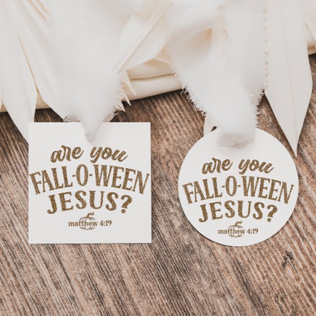 Étiquettes Cadeau Es-tu FALL-O-WEEN Jésus ? Christian Halloween (Créateur téléchargé)