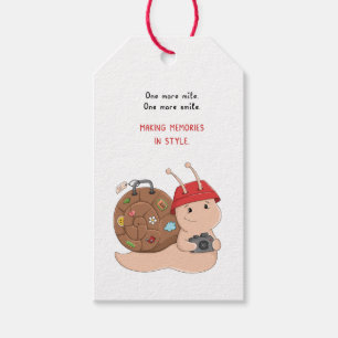 Étiquettes-cadeau Escargot d'aventure avec appareil photo Cute Trave
