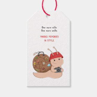 Étiquettes-cadeau Escargot d'aventure avec appareil photo Cute Trave