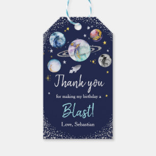 Étiquettes-cadeau Espace Anniversaire Premier Voyage Autour Du Solei