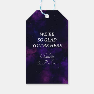 Étiquettes-cadeau Espace extra-atmosphérique, bleu, science-fiction