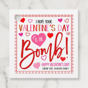 Étiquettes Cadeau Espérons que la Saint Valentin est la bombe Tags