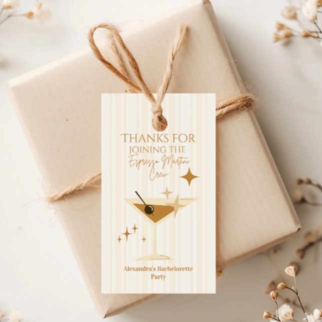 Étiquettes-cadeau Espresso Martini Bachelorette (Créateur téléchargé)