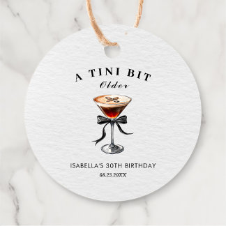 Étiquettes Cadeau Espresso Martini Tini Bit Anniversaire
