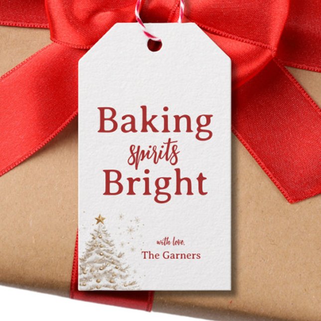 Étiquettes-cadeau Esprits de cuisson rouges de Noël (Créateur téléchargé)