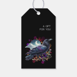 Étiquettes-cadeau Esthétique sombre gothique corbeau