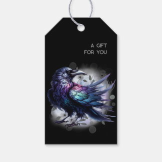 Étiquettes-cadeau Esthétique sombre gothique corbeau