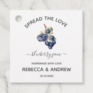Étiquettes Cadeau Étaler L'Amour Bleu Bleu Jam Mariage Faveur Tags