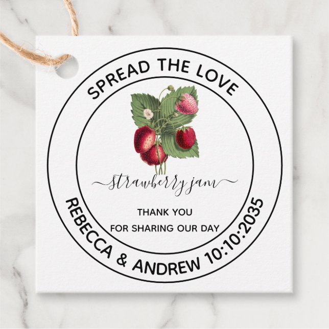 Étiquettes Cadeau Étaler l'amour fraiseJ am Kraft Papier Favoriser (Devant)